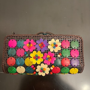 multi-color coconut shell purse
