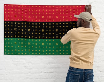 Red Black and Green Pan African Flag with BRK Metu Print