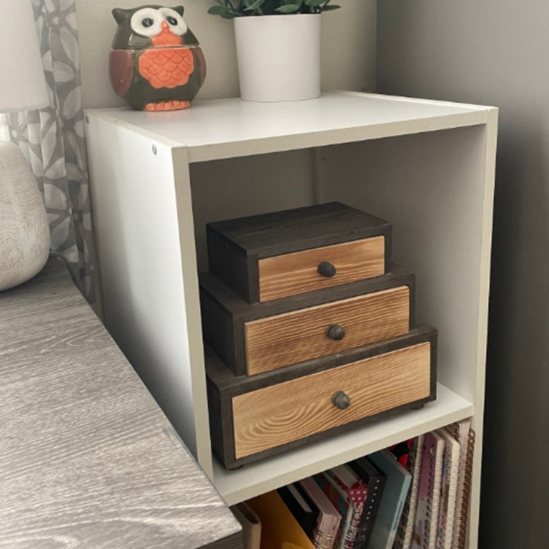 Desk Organizer With 3 Drawer Desk Storage Organizer Drawers Etsy