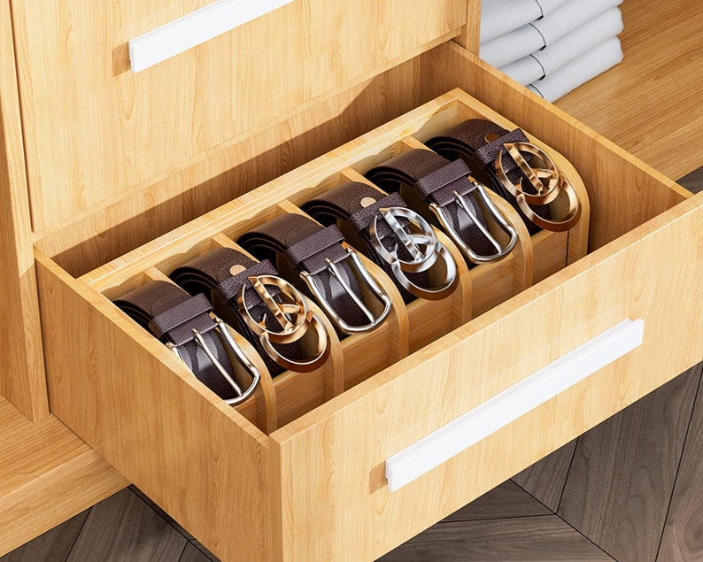 Bamboo Belt Organizer Belt Rack Box Belt Organizer for Etsy