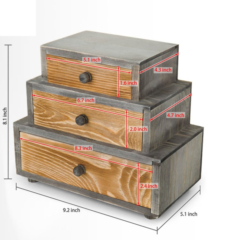 Desk Organizer With 3 Drawer Desk Storage Organizer Drawers Etsy