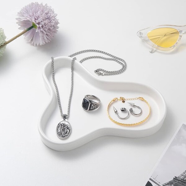 Ceramic Jewelry Dish Ring Trinket Dish Small Key Tray Jewelry Organizer Tray Birthday Gift for Women Jewelry Tray