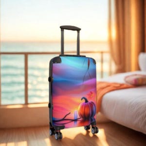Autumn Pumpkin Hard Shell Suitcase: Vibrant Travel Luggage