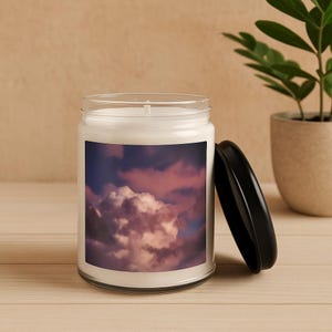 Cloudscape Soy Candle: Cotton Candy Sky Aromatherapy, Calming Gift