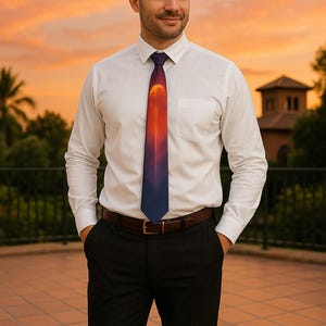Sunset Horizon Necktie Elegant Gradient Tie for Men Business or Formal Wear