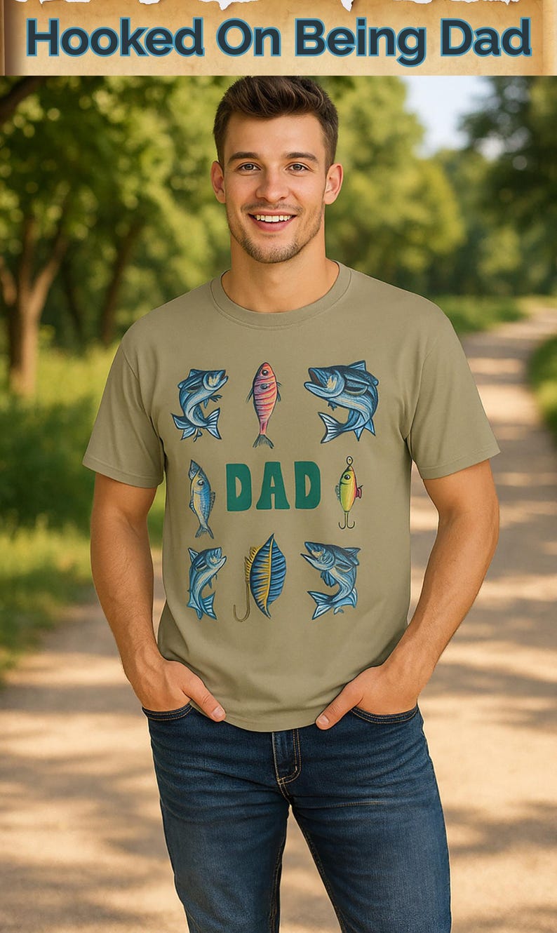 Hooked on Being Dad Fishing Tee
