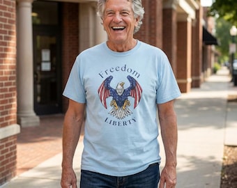 Freedom Liberty Eagle T-Shirt: Vintage Patriotic American USA Pride Tee