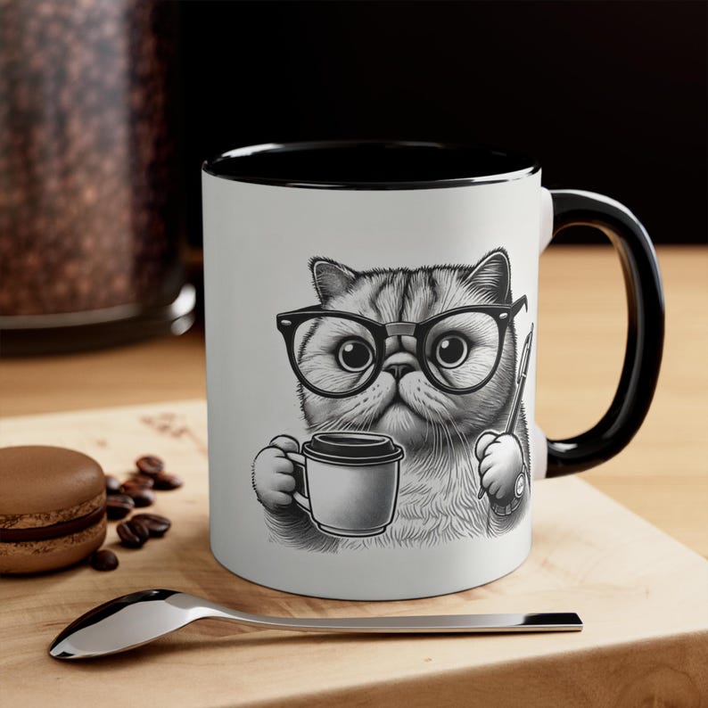 Cute Cat Accent Coffee Mug