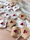 Customizable heart lollipop guest gift baptism, wedding, birthday, event product logo