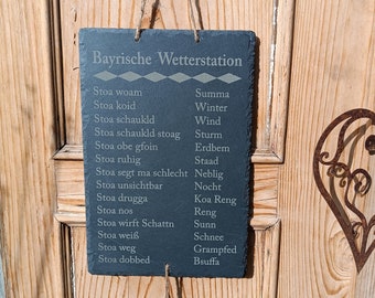 Bayrische Wetterstation | Bayrisch | Dialekt | Geschenkidee | Gartendeko