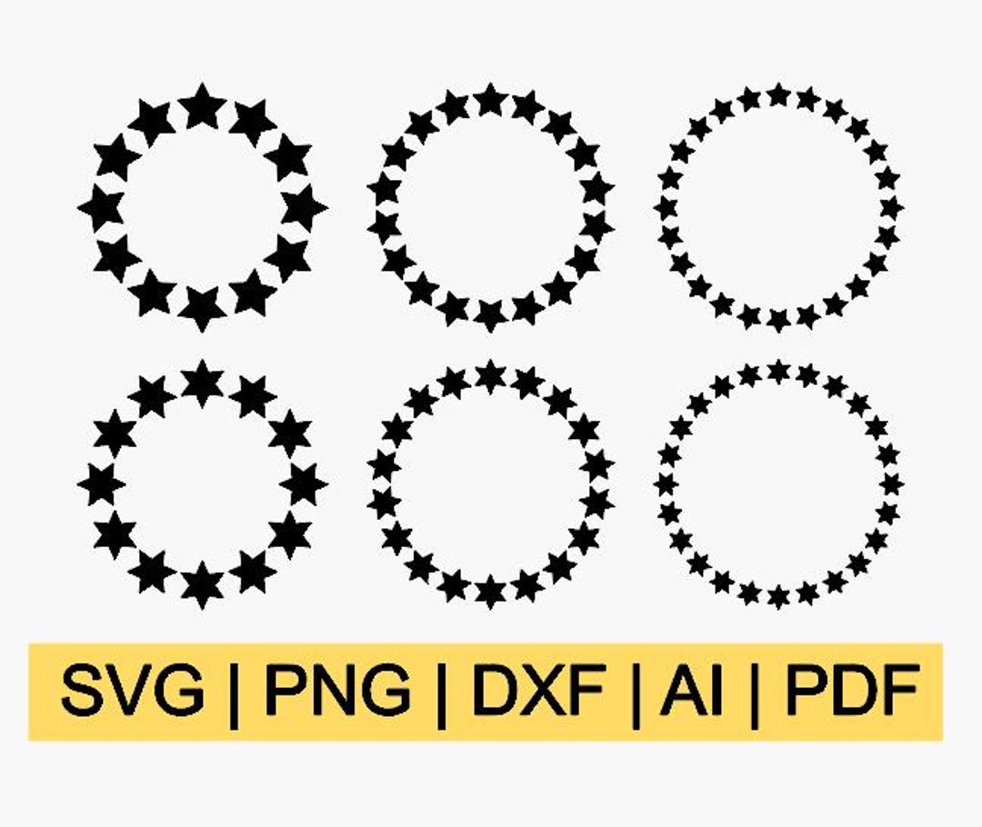Curved Rounded Star Svg Star Circles | Digital File | SVG PNG DXF | Stars, Christmas, Winter ...