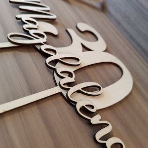 Personalisierter Cake Topper aus Holz zum Geburtstag Tortenstecker mit Name Kuchenstecker mit Zahl für Kinder und Erwachsene Bild 7