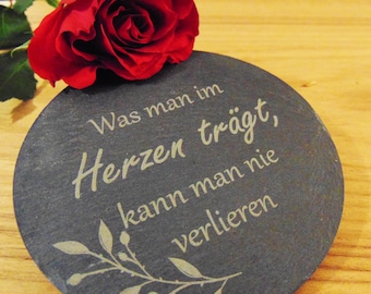 Slate plaque in memory of loved ones