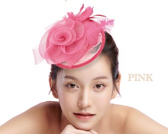 VENDA DE ABERTURA! Chapéu Fascinator Multicolorido Feminino Chapéu de Festa de Chá Elegante Chapéu de Igreja, Chapéu Kentucky Derby Chapéu de Casamento, Chapéu Elegante, Com Clipe W-67