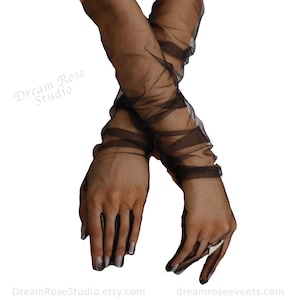 Eröffnungsverkauf! Weiß / Schwarz Lange Nylon Tüll Hochzeit Handschuhe Sheer Braut Handschuhe Formale Frau Handschuhe für Veranstaltungen Parteien, Abschlussball Cosplay W-69