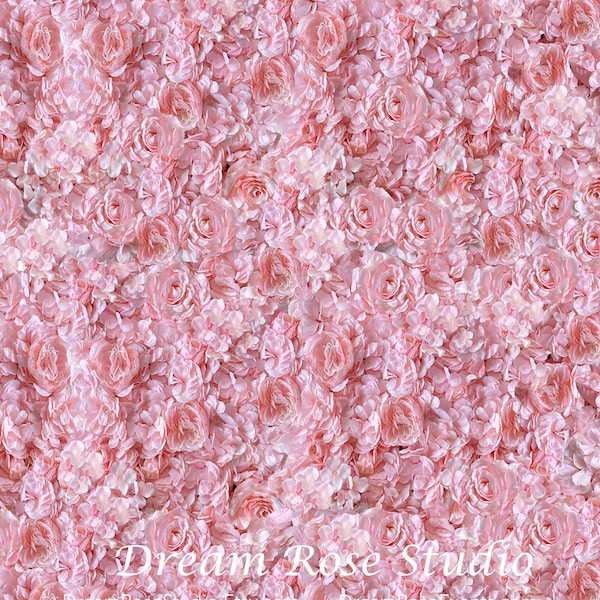 OPENING SALE 40% Off! Baby Pink Flower Wall Decor Photo Backdrop Artificial Flower 3-D Panel Floral Wall Home Holiday Wedding Party W-056