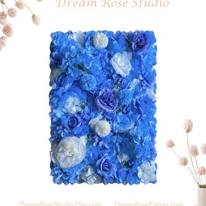 OPENING SALE 40% Off! Periwinkle Blue Flower Wall Decor Photo Backdrop Panel Artificial Flower 3-D Panel Home Holiday Wedding Party W-061
