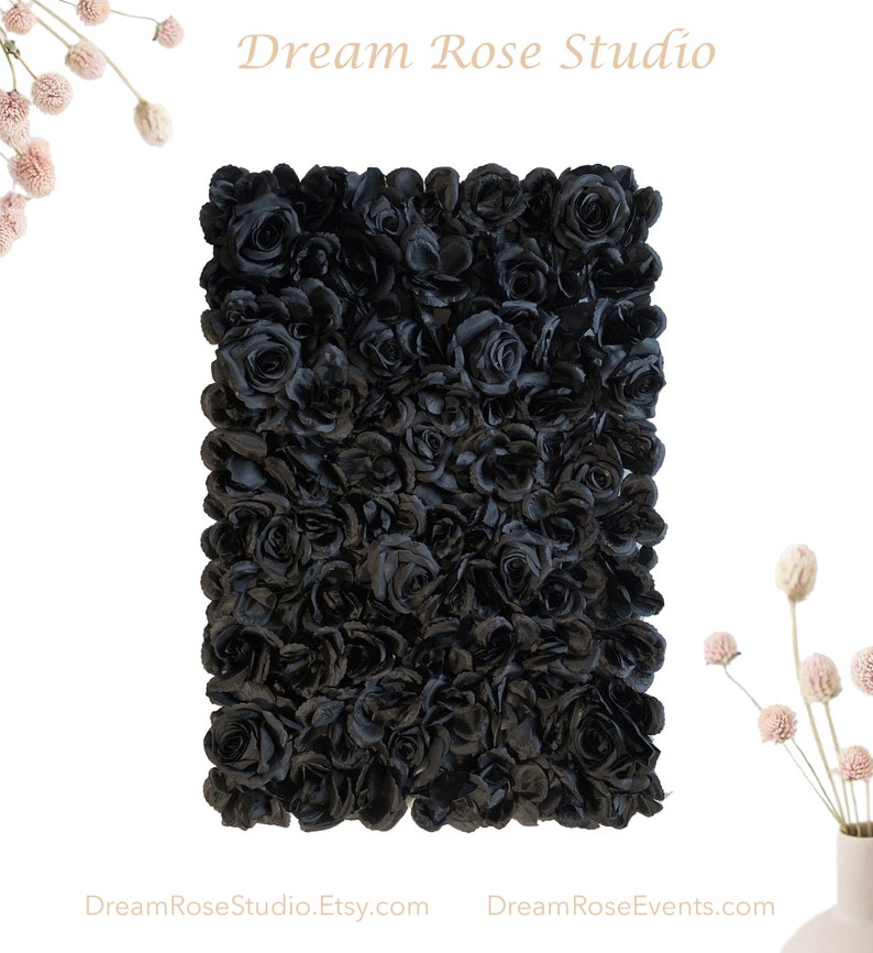 OPENING SALE 40% OffBlack Flower Wall Decor Photo Backdrop Panel Artificial 3-D Panel Home Shop Holiday Wedding Party W-033 Bild 3