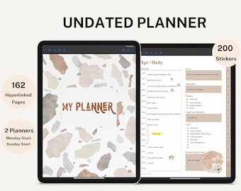 Minimalist Digital Planner, Undated Digital Planner, Digital Planner, GoodNotes, Hyperlinked Planner, Daily Weekly Monthly, Bonus Stickers
