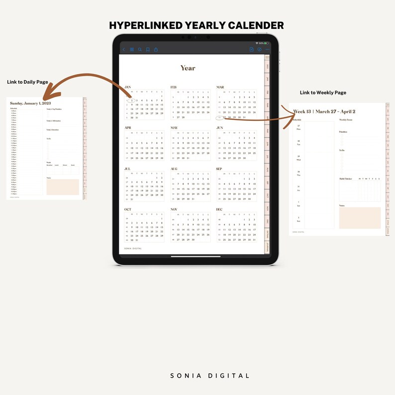 2023 2024 Dated Digital Planner, Undated Digital Planner, Goodnotes