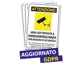 10 5 Pegatinas de pvc zona de videovigilancia F.to A5 (21 x 14,8 cm) aplicable a rótulos Placas Paredes Vitrinas Puertas