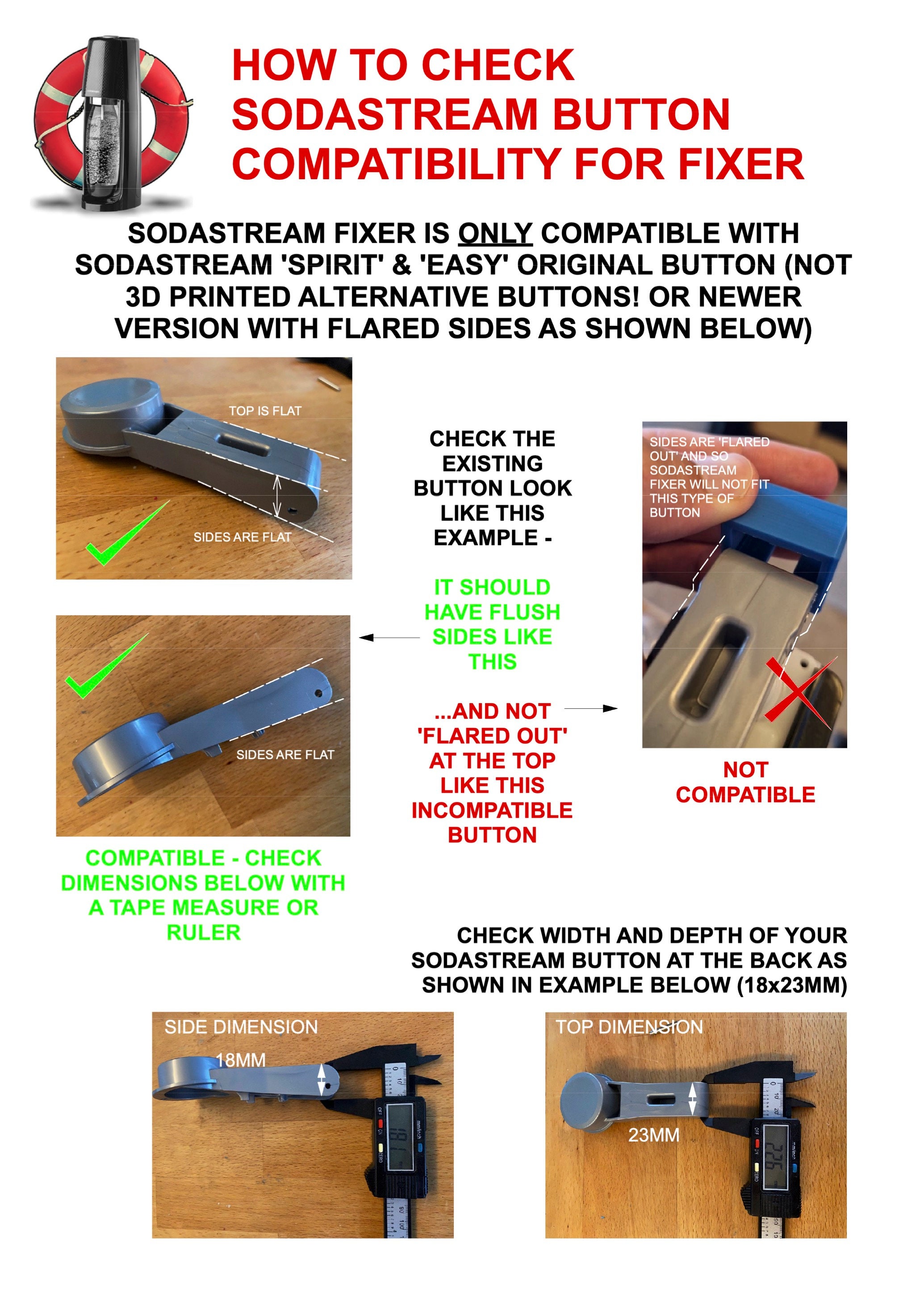 thumbnail image 2 of Sodastream Spirit/easy/fizzi Button Fix Or Strengthener (23mm Wide 2 of 13