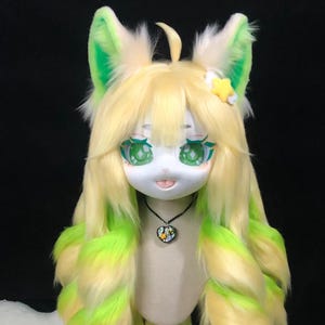 Kigurumi Furry Head, Pink Bunny Furry Mask Head, Fursuit Cos, New Furry Suit Head, Sweet  Cute Fursuit Head,Christmas Gifts