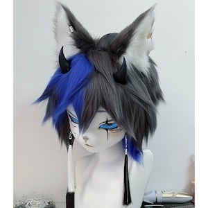 Kigurumi harig hoofd, schattig harig maskerhoofd, bont cos, nieuw bontpak hoofd, Kig kemono-masker, personaliseerbaar handgemaakt cosplay kostuummasker