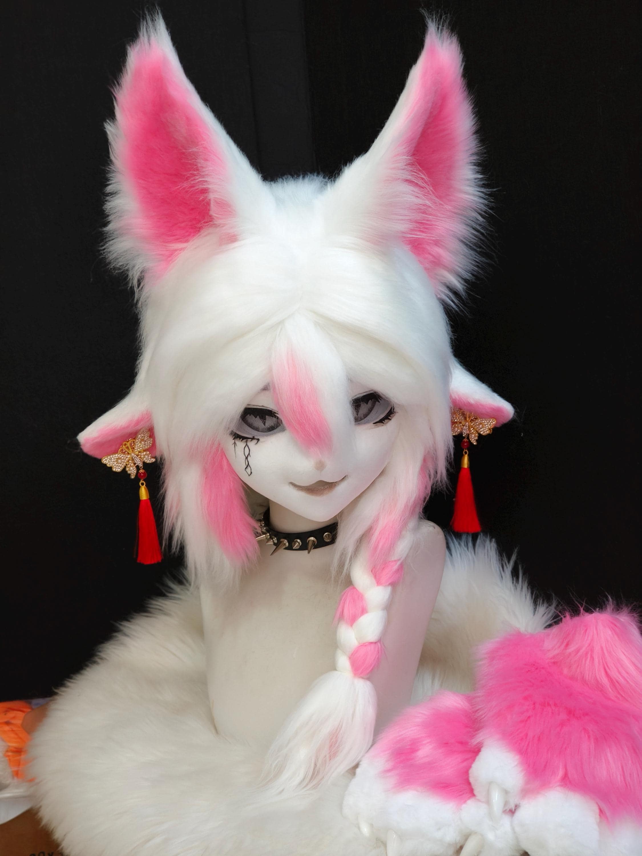 Kigurumi Furry Head, Four-eared Fox Furry Mask Head, Fox