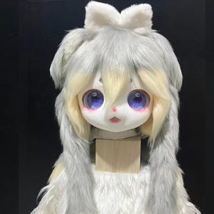 Kigurumi-Pelzkopf, niedlicher Pelzmaskenkopf, Furi Cos, neuer Pelzanzugskopf, Kig Kemono Maske, Bären-Fursuit-Kopf