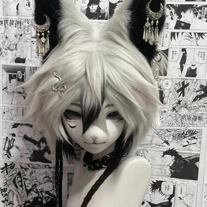 Kigurumi harig hoofd, schattig harig maskerhoofd, bont cos, nieuw bontpak hoofd, Kig kemono-masker, personaliseerbaar handgemaakt cosplay kostuummasker