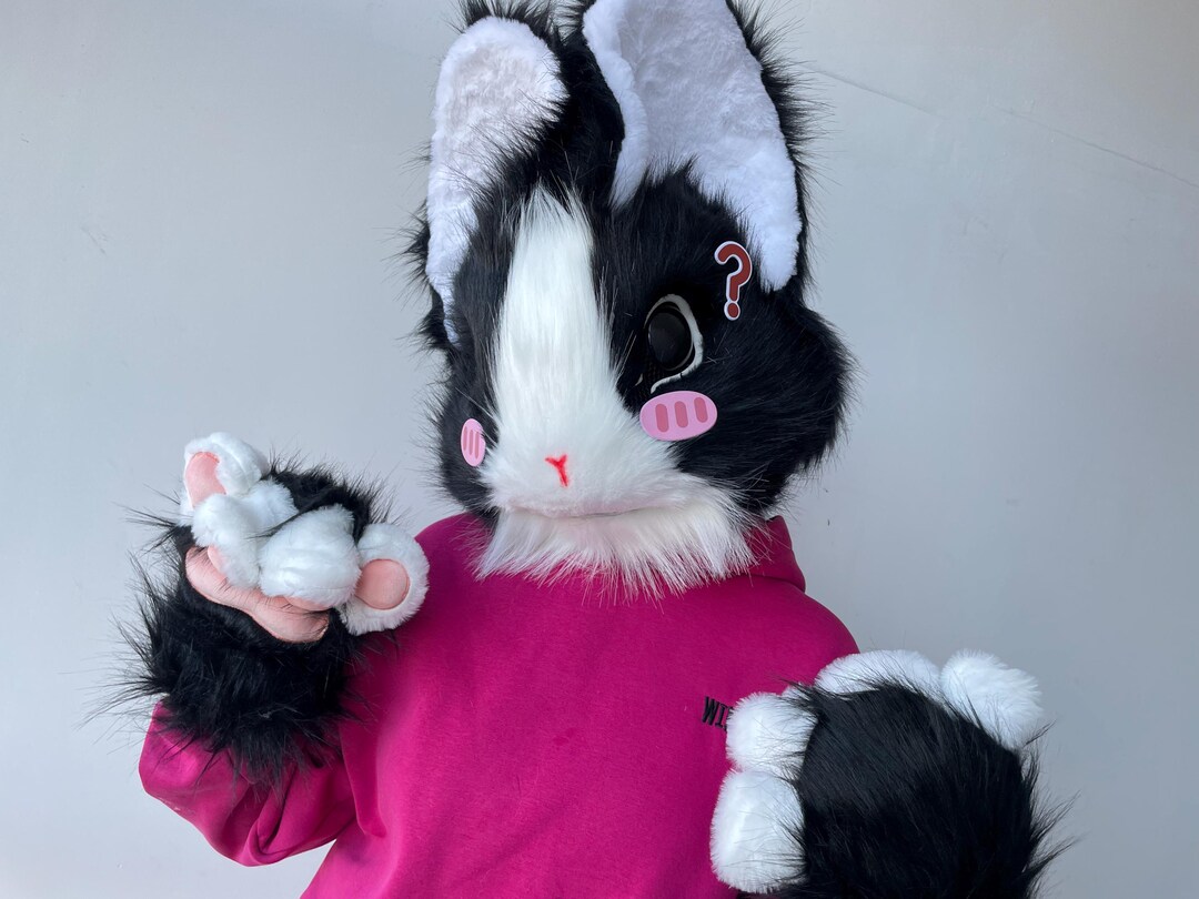 Rabbit Fursuit Head,realistic Rabbit Furry Mask,bunny Furry Head,rabbit ...