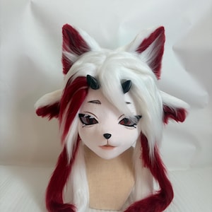 Kigurumi Furry Head And Claw,&quot;Magnetic Corner Four-eared Fox&quot; Furry Mask Head, Fursuit Cos, New Furry Suit Head, Cute Christmas Gifts