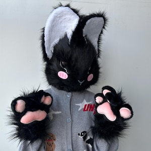 Rabbit Fursuit Head,Realistic Rabbit Furry Mask,Bunny Furry Head,Rabbit Cosplay Props,Cheap fursuit heads
