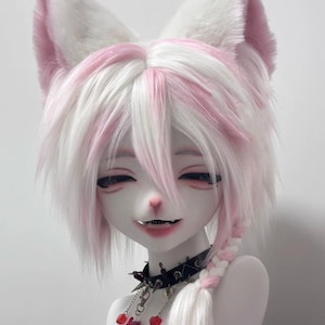 Kigurumi Furry Head, Pink Bunny Furry Mask Head, Fursuit Cos, New Furry Suit Head, Sweet  Cute Fursuit Head,Christmas Gifts