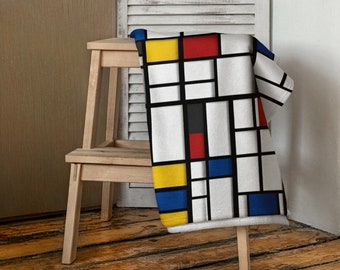 Towel / Piet Mondrian / Art gift / AI created