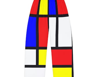 Damen Pyjama Hose -> Piet Mondrian Design / Retro Mode Pyjama / Pyjama Dessous / Frauen Pyjama Böden