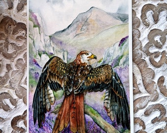 Red Kite Illustrated Hand-finished Greetings Card