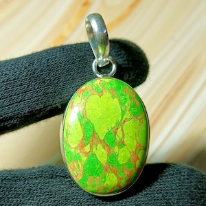 Green Copper Turquoise, Gemstone pendant, Handmade Pendant, Beautiful Pendant, 92.5Sterling Silver, Handmade Pendant, Gift For Love,