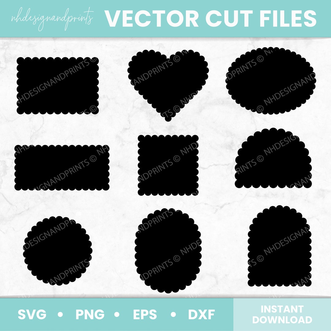 Scalloped Shape SVG, Scalloped Tag Svg, Scalloped Frame Svg, Scalloped ...