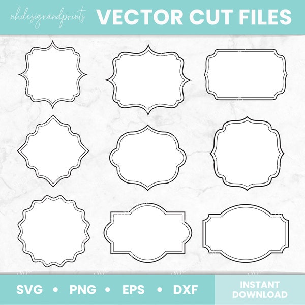 Classic frames SVG, Curly Bracket Frame, Label svg, Sign svg, Decorative frame, Frame templates, Border frame, Clipart frame, Vintage frame