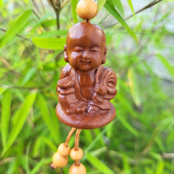 Porte-clés bouddha figurine acajou porte bonheur A2