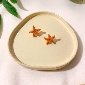 Starfish Stud Earrings, Handmade Polymer Clay Jewelry, Summer Beach Accessories, Under the Sea collection image 1