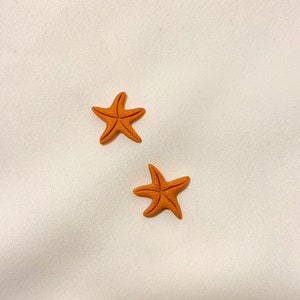 Starfish Stud Earrings, Handmade Polymer Clay Jewelry, Summer Beach Accessories, Under the Sea collection image 3