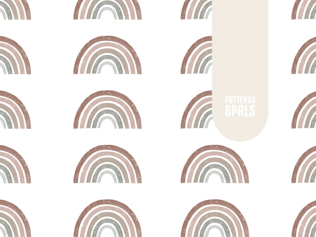 Boho Rainbow Seamless Pattern, Pastel Neutral Repeat Pattern File for ...