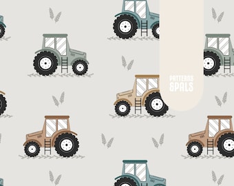 Tractors Seamless File Digital, Farm Seamless Patterns For Commercial Use, Vehicle Seamless pattern, Boy Gender Neutral seamless file