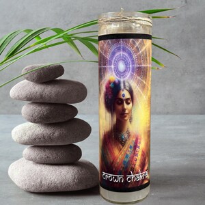 Crown Chakra Candle | Spiritual Connection, Divine Energy, Balance, Meditation, Energy Cleansing