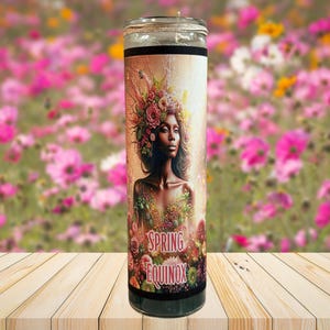 Spring Equinox Witchcraft Candle: 7 Day Ritual Altar Candle