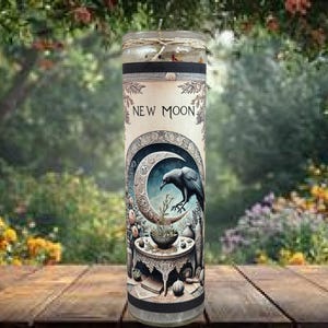 New Moon Witchcraft Candle: Prosperity & New Beginnings Spell