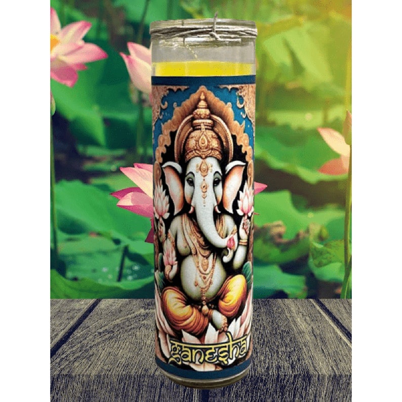 Ganesha Fixed Deity Candle Blessings, Prosperity, Removing Obstacles, Meditation image 1